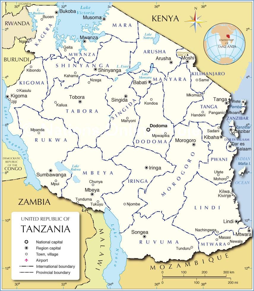 tanzani harta administrative