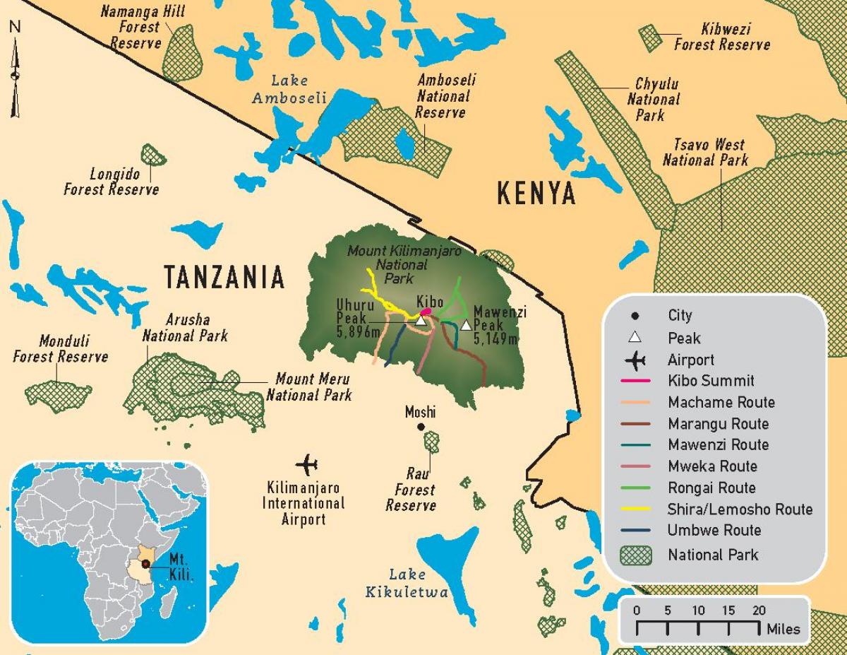 Harta e tanzani kilimanjaro
