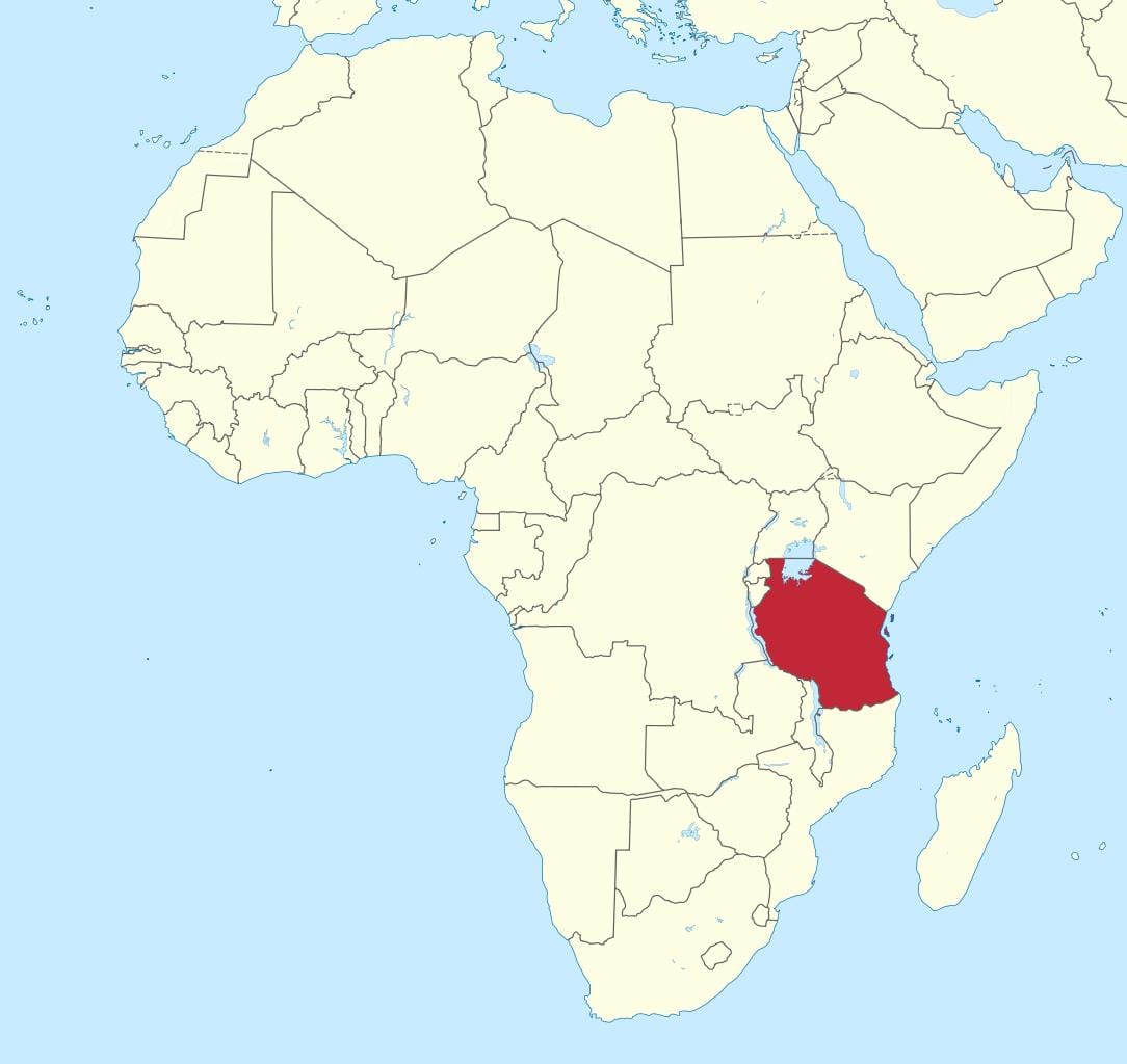 tanzani në hartën e afrikës