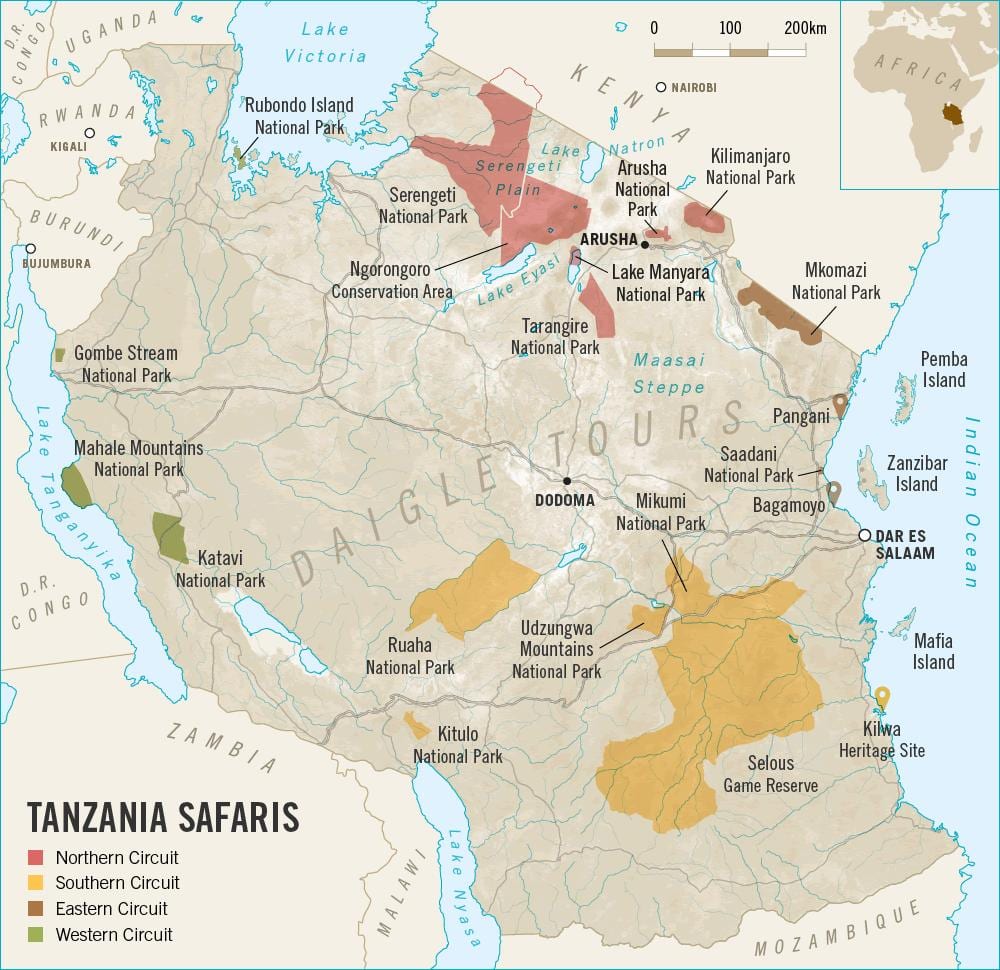 Harta e tanzani safari