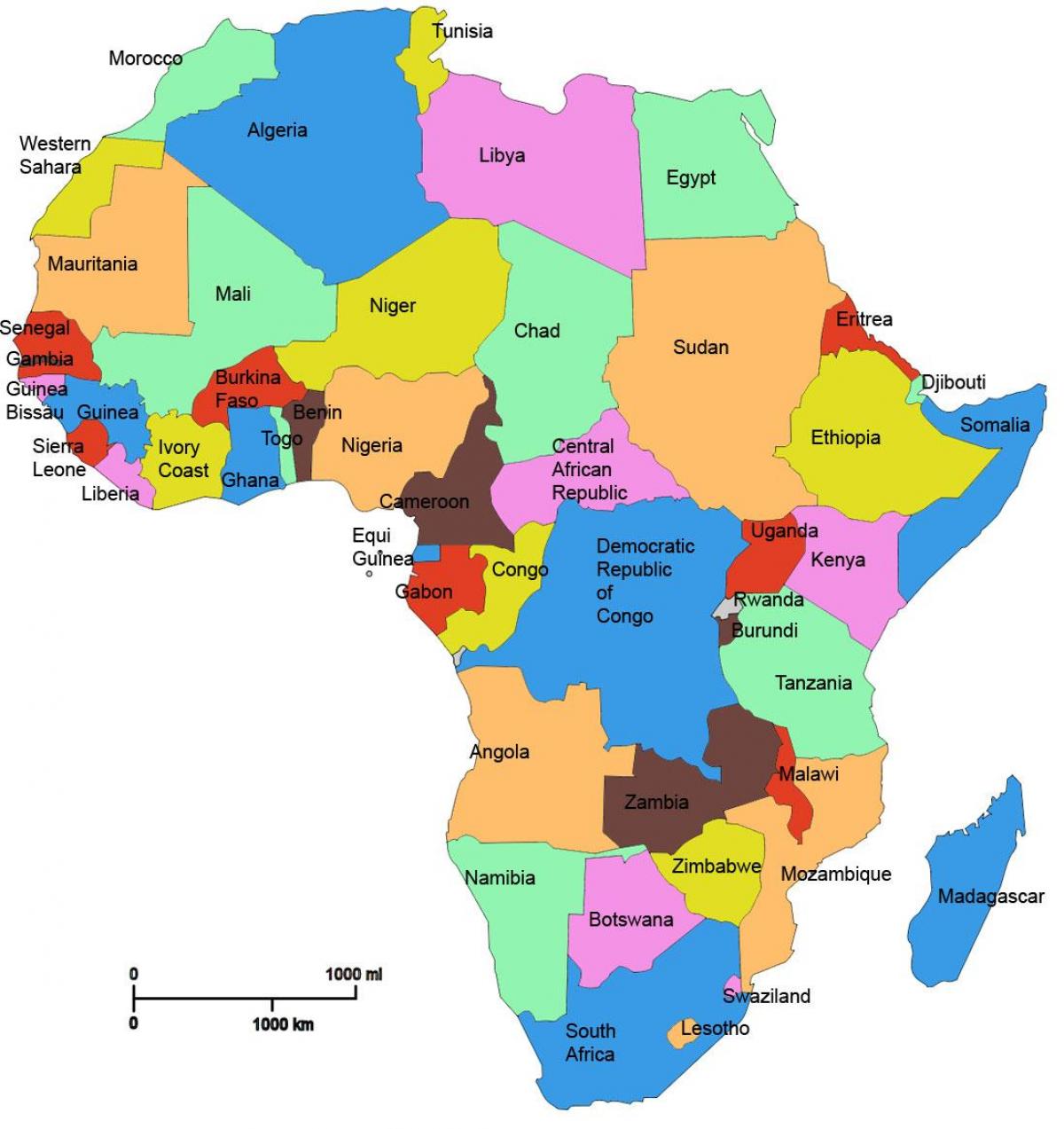 harta e afrikës treguar tanzani