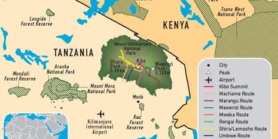 Harta e tanzani kilimanjaro
