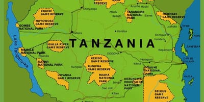 Një hartë të tanzanisë