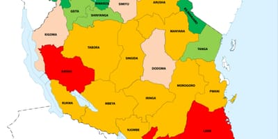 Tanzani dendësia e popullsisë map