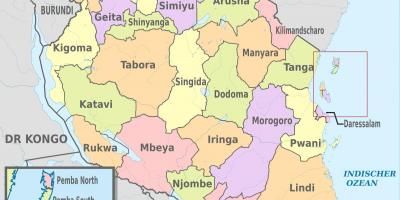 Tanzani hartë me rajone të reja