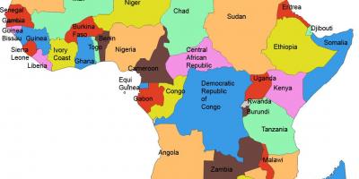 Harta e afrikës treguar tanzani